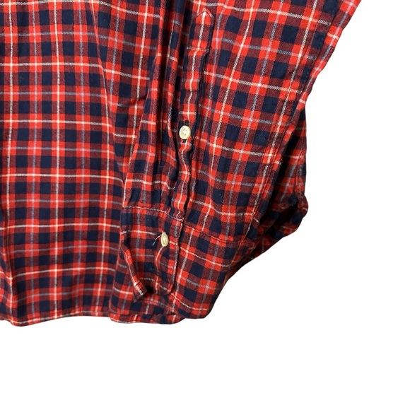 J. Crew Red Blue 100% Cotton Button Down Shirt Size 10 - Picture 4 of 9